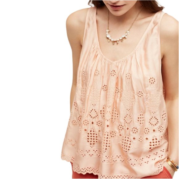 VANESSA VIRGINIA (Anthropologie) Boho Eyelet Top - Picture 8 of 9